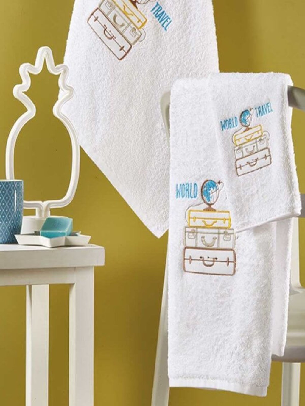 Σετ Βρεφικές Πετσέτες Βαμβακερές World Travel Γαρύφαλλο | Γαρύφαλλο - Λευκά Είδη